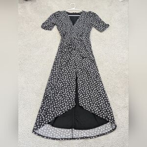 AFRM Black and White Floral High Low Dress